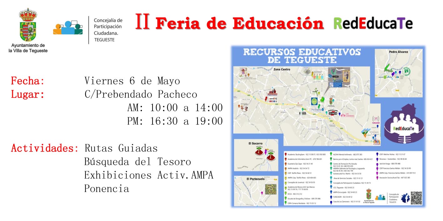 II Feria de Educación del municipio de Tegueste.  Rededucate